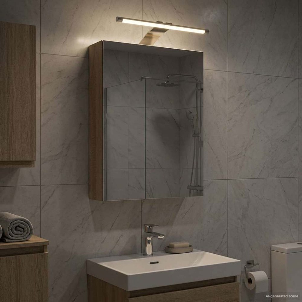 vidaXL Badrumsspegelskåp Sonoma-ek 30 x 10,5 x 50 cm Konstruerat trä