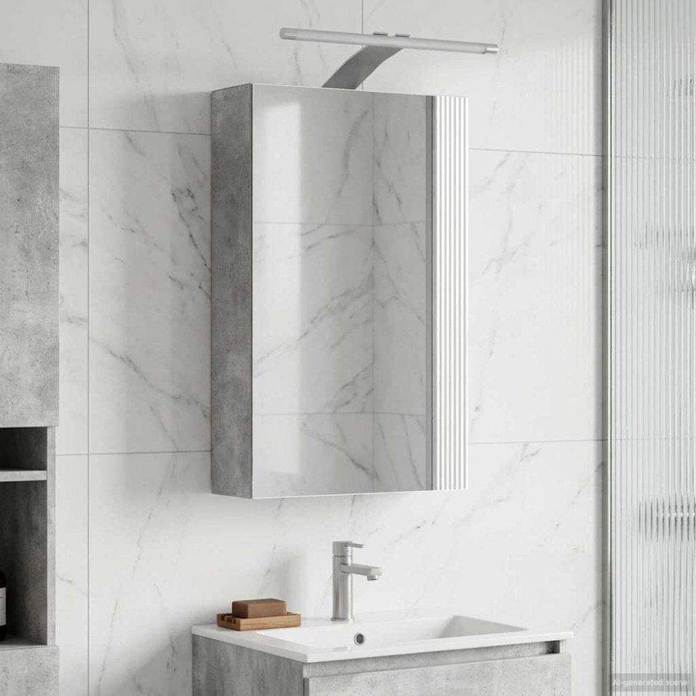 vidaXL Badrumsspegelskåp Betonggrå 30 x 10,5 x 50 cm Konstruerat trä