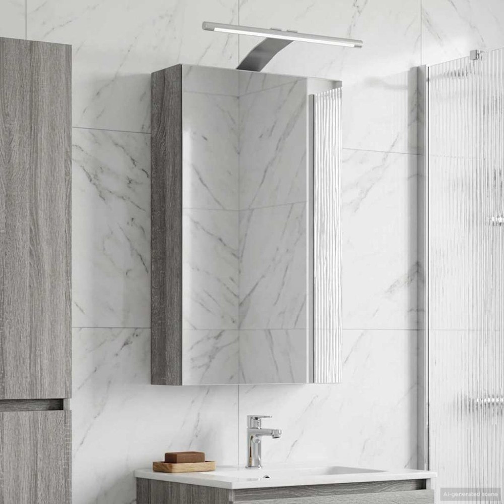 vidaXL Badrumsspegelskåp Grå Sonoma 30 x 10,5 x 50 cm Konstruerat trä