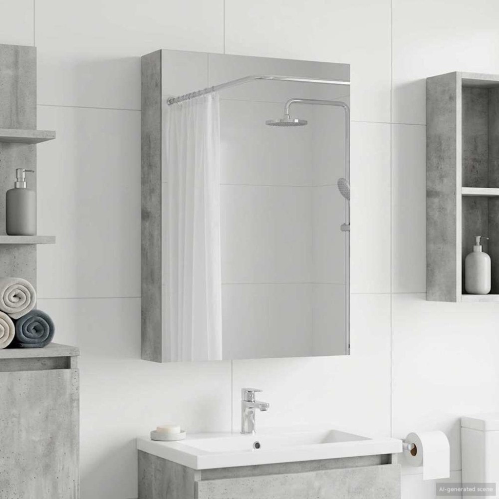 vidaXL Badrumsspegelskåp Betonggrå 40 x 10,5 x 60,5 cm Konstruerat trä