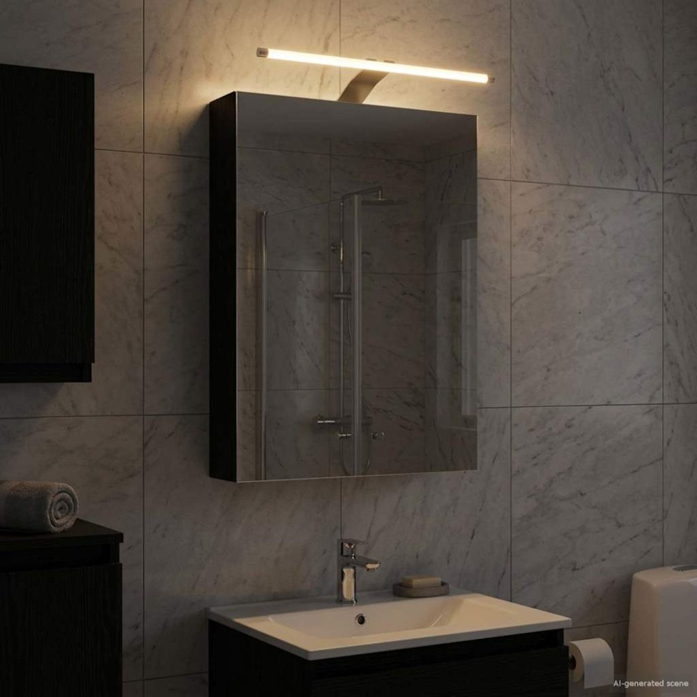 vidaXL Badrumsspegelskåp Svart Ek 40 x 10,5 x 60,5 cm Konstruerat trä