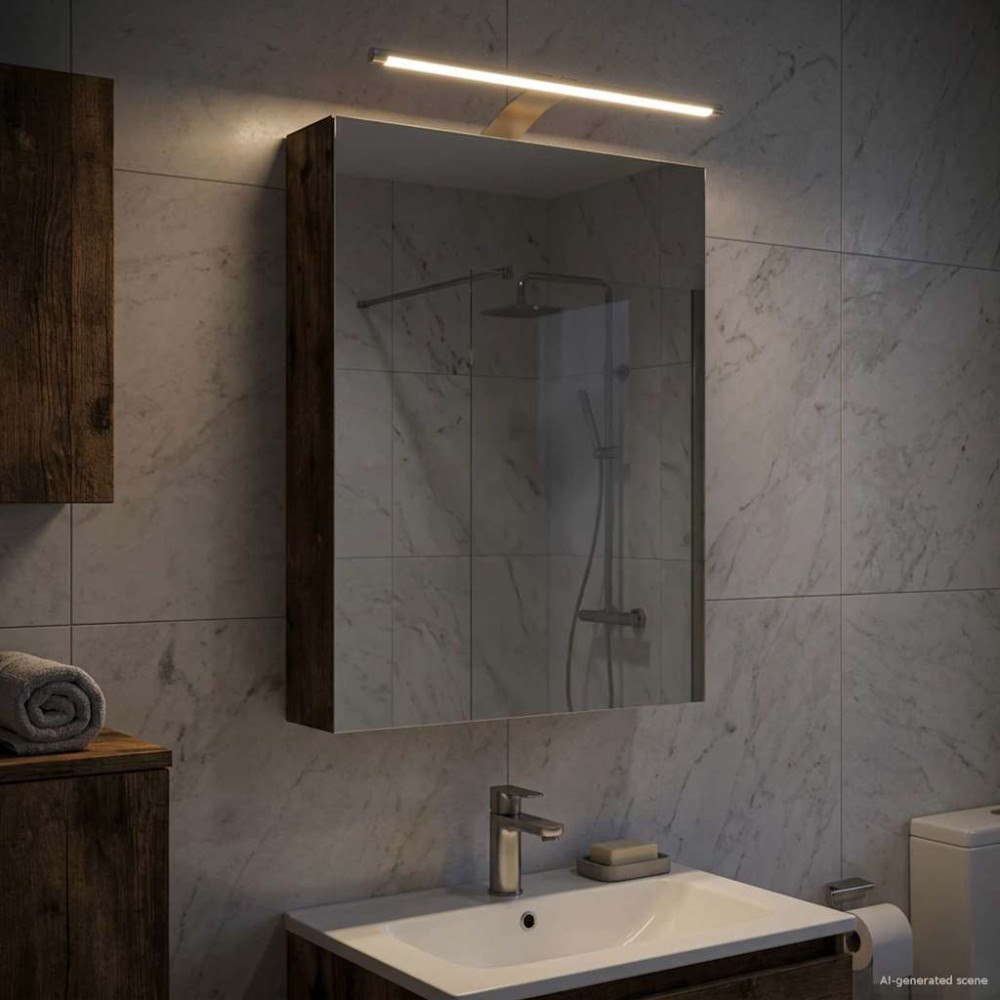 vidaXL Badrumsspegelskåp Rökt ek 40 x 10,5 x 60,5 cm Konstruerat trä