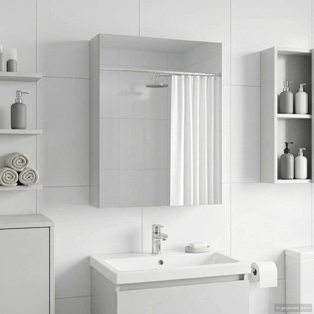 vidaXL Badrumsspegelskåp Vit 50 x 14,5 x 70 cm Konstruerat trä