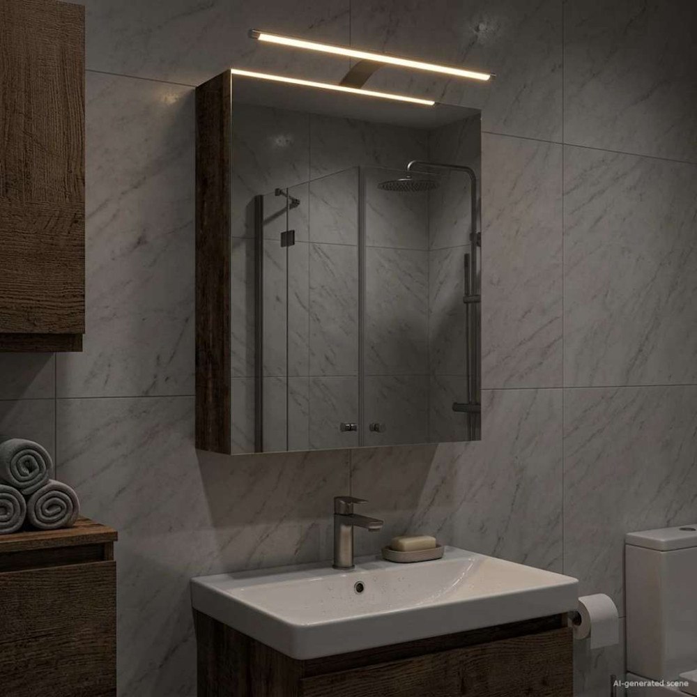 vidaXL Badrumsspegelskåp Gammalt trä 50 x 14,5 x 70 cm Konstruerat trä