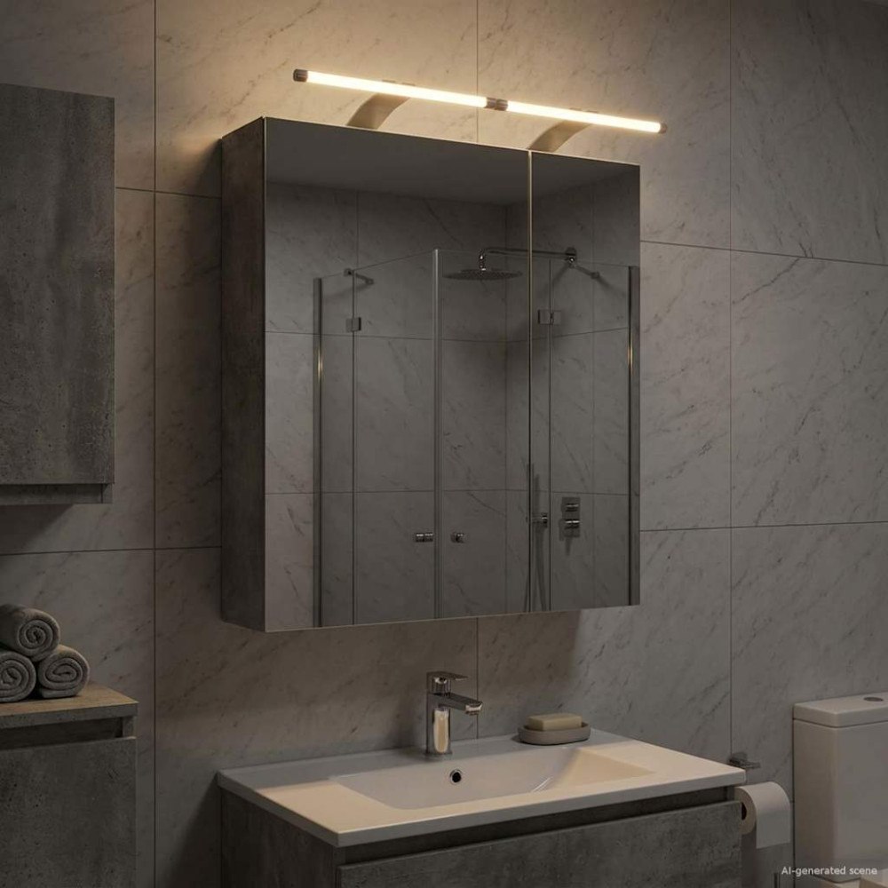 vidaXL Badrumsspegelskåp Betonggrå 60 x 14,5 x 70 cm Konstruerat trä