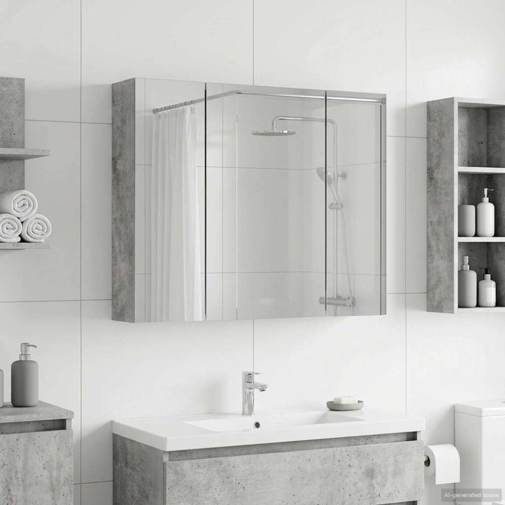 vidaXL Badrumsspegelskåp Betonggrå 60 x 14,5 x 50 cm Konstruerat trä