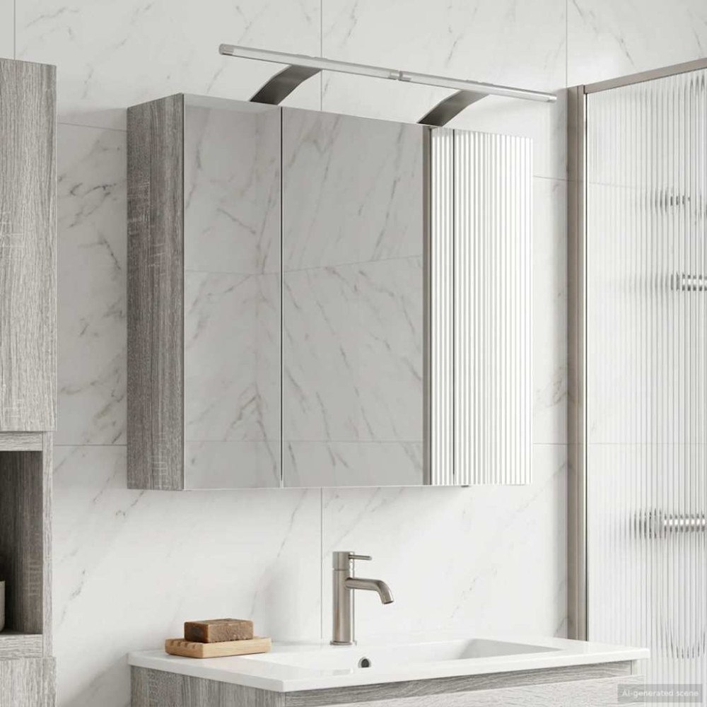 vidaXL Badrumsspegelskåp Grå Sonoma 60 x 14,5 x 50 cm Konstruerat trä