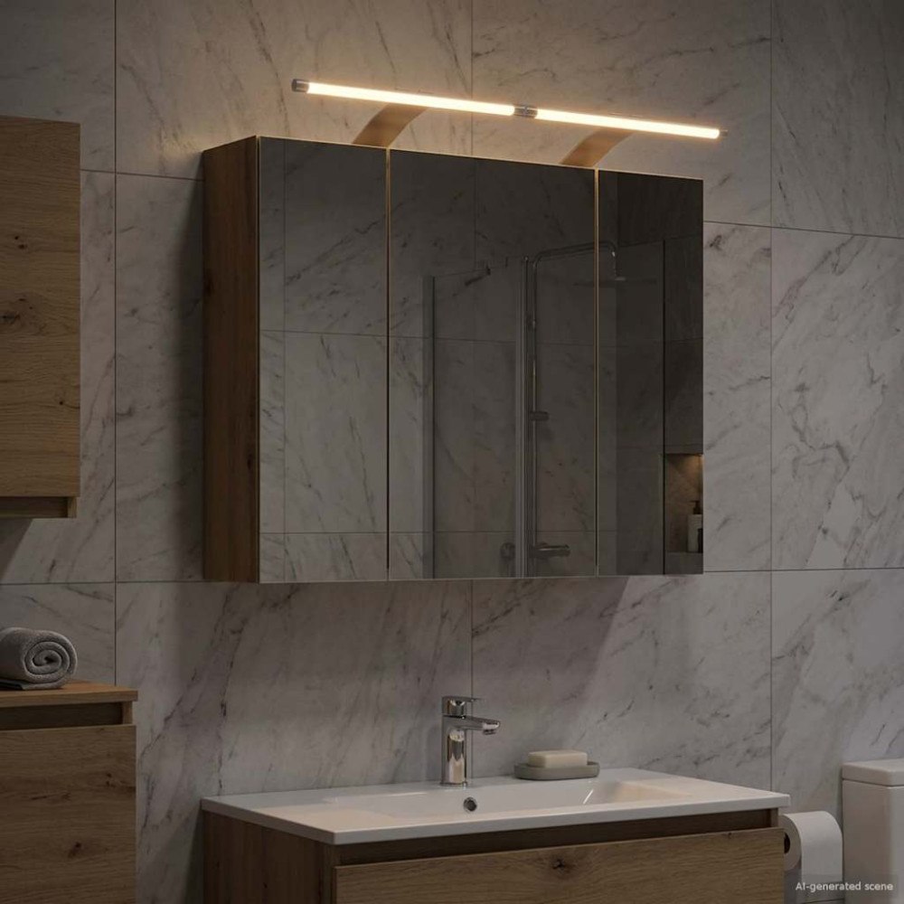 vidaXL Badrumsspegelskåp Artisan Ek 60 x 14,5 x 50 cm Konstruerat trä