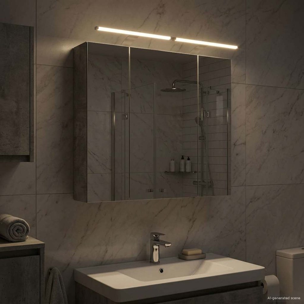 vidaXL Badrumsspegelskåp Betonggrå 80 x 14.5 x 70 cm Konstruerat trä