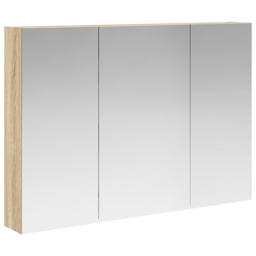 vidaXL Badrumsspegelskåp Sonoma-ek 100 x 14,5 x 70 cm Konstruerat trä