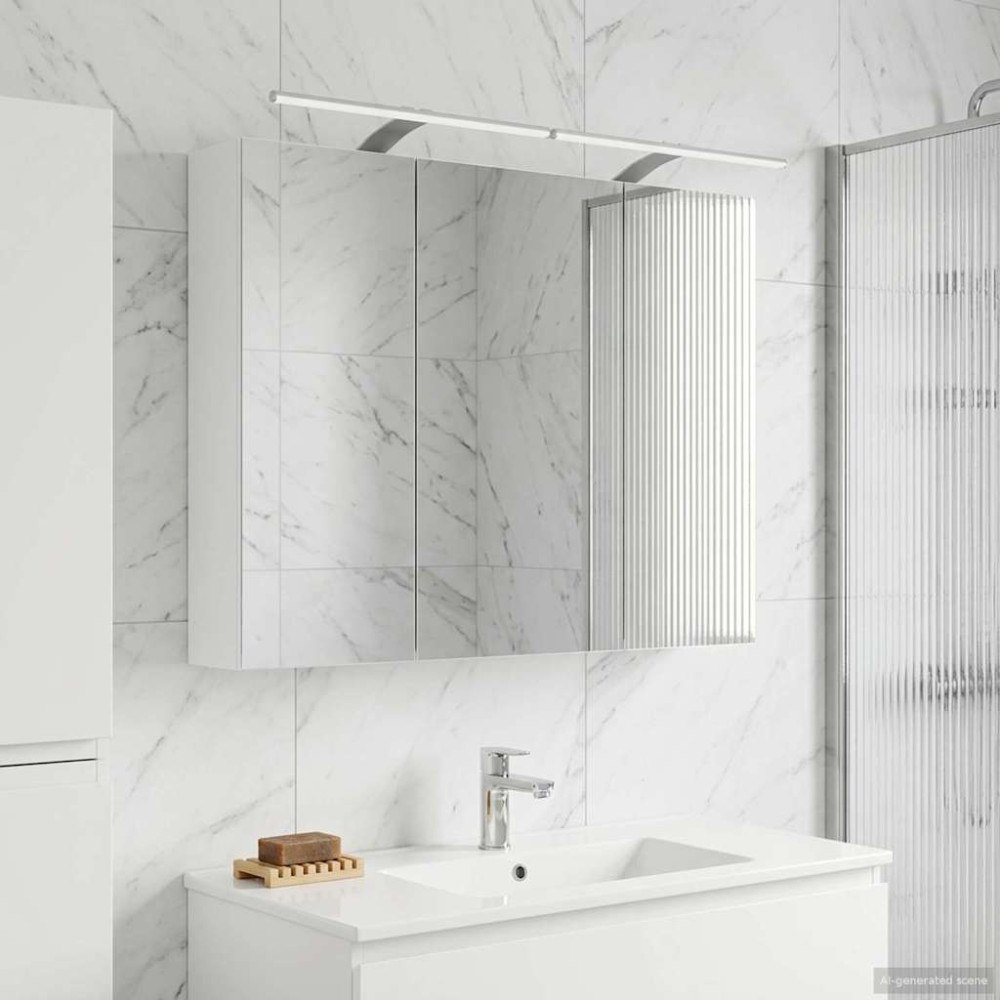 vidaXL Badrumsspegelskåp Vit 100 x 14,5 x 70 cm Konstruerat trä