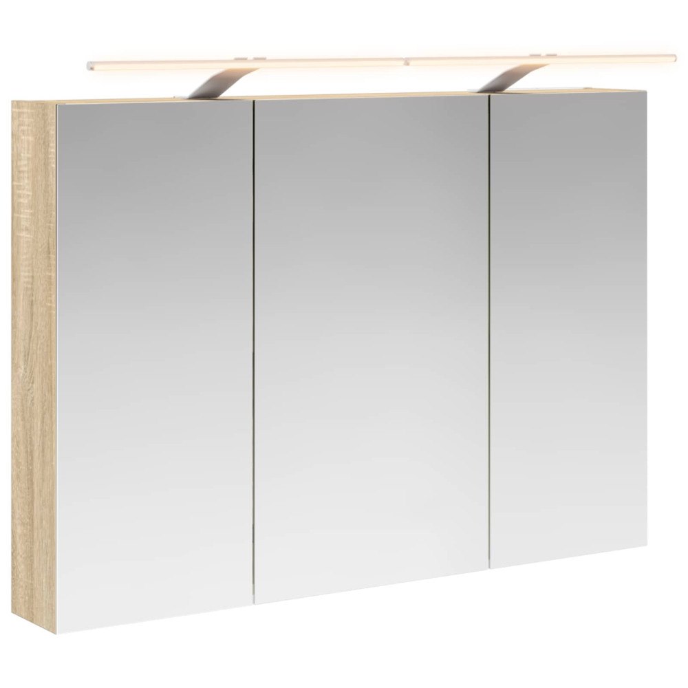 vidaXL Badrumsspegelskåp Sonoma-ek 100 x 14,5 x 70 cm Konstruerat trä