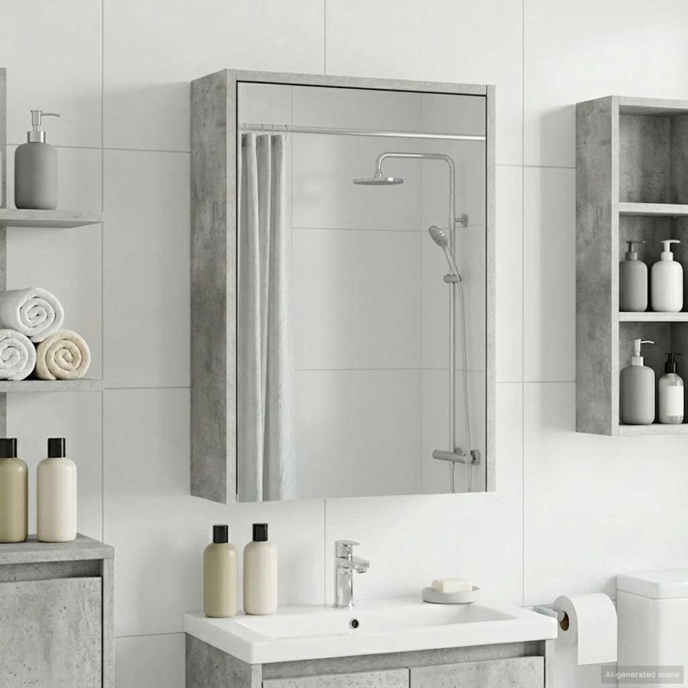 vidaXL Badrumsspegelskåp Betonggrå 43 x 16 x 62.5 cm Konstruerat trä