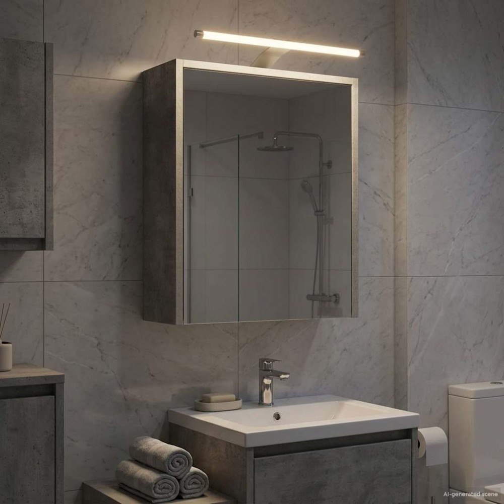 vidaXL Badrumsspegelskåp Betonggrå 43 x 16 x 62.5 cm Konstruerat trä