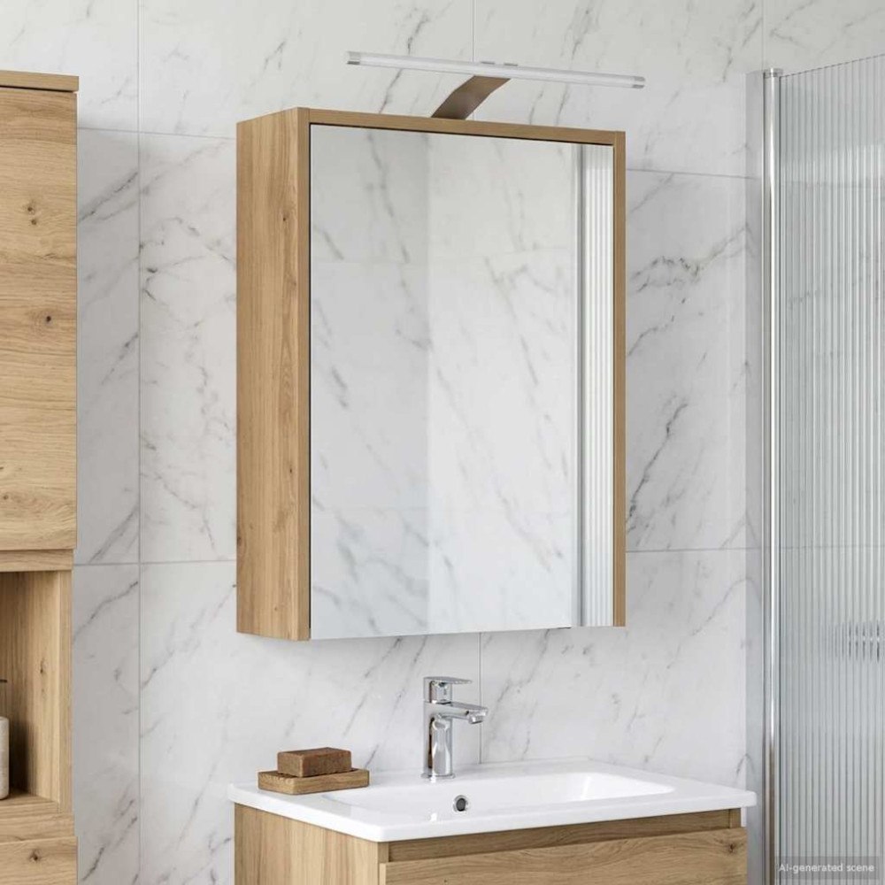 vidaXL Badrumsspegelskåp Artisan Ek 43 x 16 x 62.5 cm Konstruerat trä