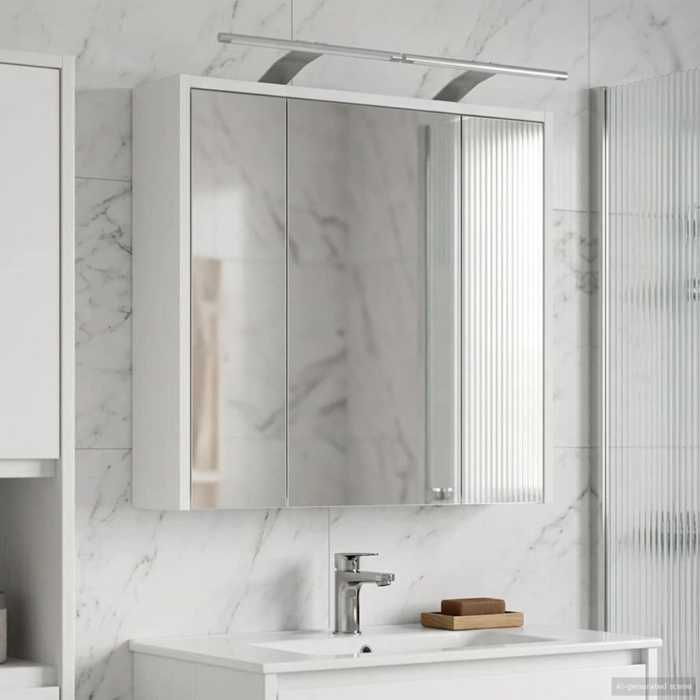 vidaXL Badrumsspegelskåp för Vit 63,5 x 16 x 62,5 cm Konstruerat trä