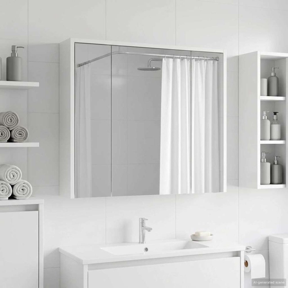 vidaXL Badrumsspegelskåp för Vit 73,5 x 16 x 62,5 cm Konstruerat trä