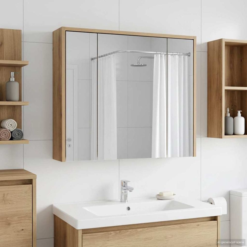 vidaXL Badrumsspegelskåp Artisan Ek 73,5 x 16 x 62,5 cm