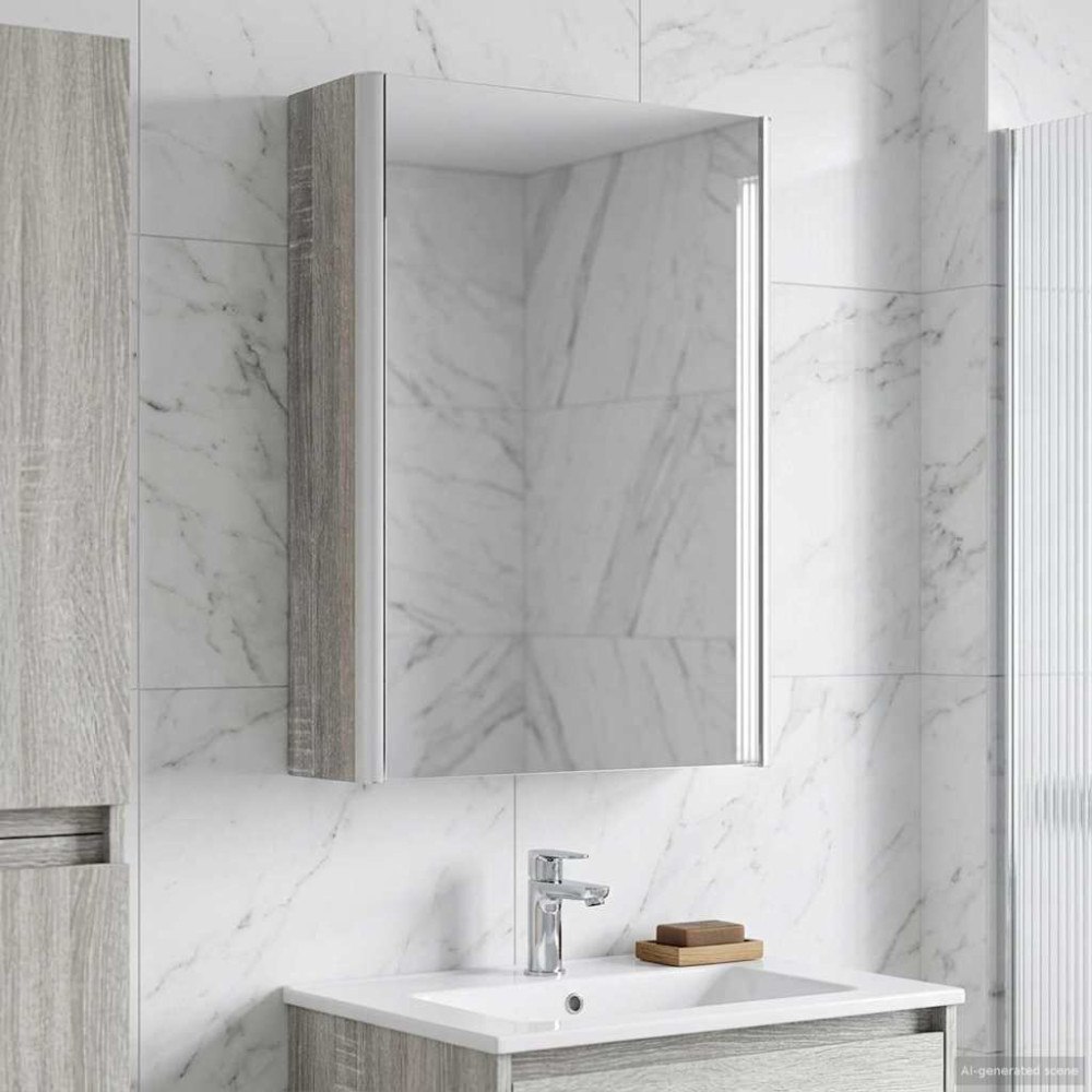 vidaXL Badrumsspegelskåp Grå Sonoma 33 x 11,5 x 50 cm Konstruerat trä