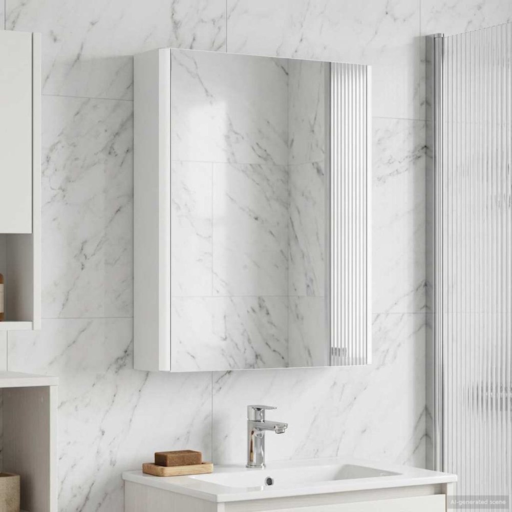 vidaXL Badrumsspegelskåp för Vit 43 x 11,5 x 60,5 cm Konstruerat trä