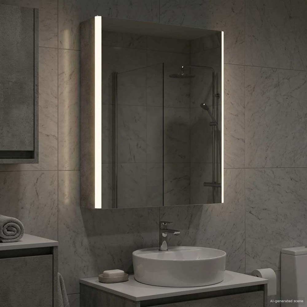 vidaXL Badrumsspegelskåp Betonggrå 43 x 11,5 x 60,5 cm Konstruerat trä