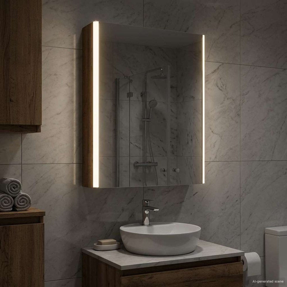 vidaXL Badrumsspegelskåp Gammalt trä 43 x 11,5 x 60,5 cm