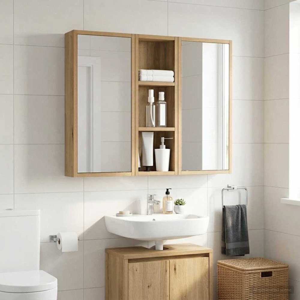vidaXL Badrumsväggskåp Artisan Ek 20 x 10 x 60,5 cm Konstruerat trä
