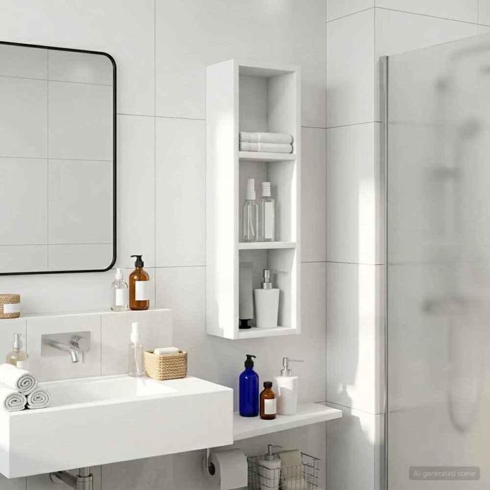 vidaXL Badrumsväggskåp med hylla Vit 20 x 14 x 70 cm Konstruerat trä