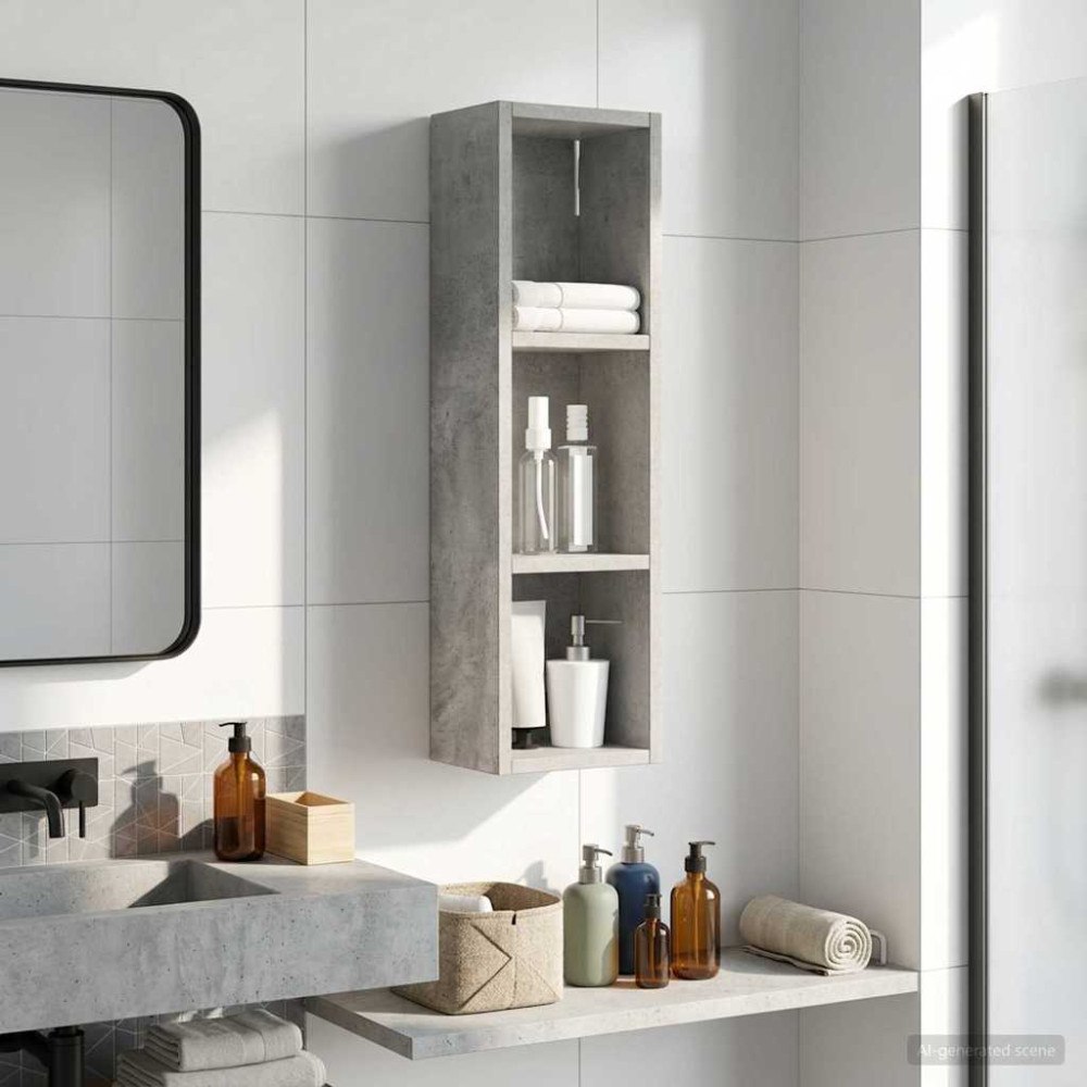 vidaXL Badrumsväggskåp BetongGrå 20 x 14 x 70 cm Konstruerat trä