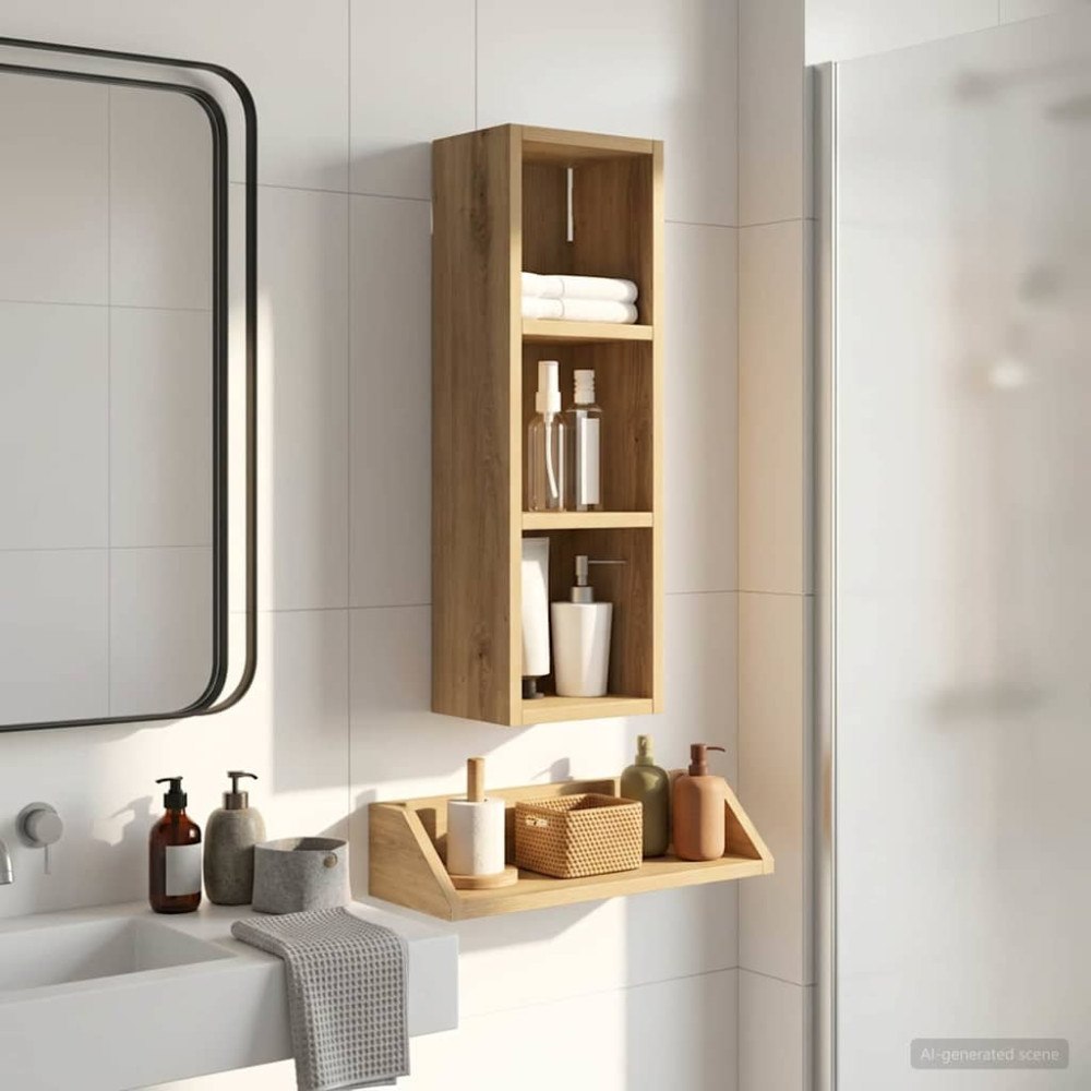 vidaXL Badrumsväggskåp Artisan Ek 20 x 16 x 62,5 cm Konstruerat trä