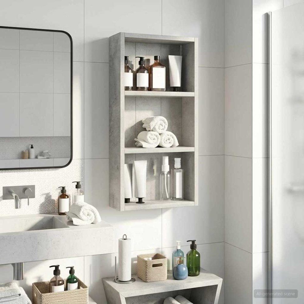 vidaXL Badrumsväggskåp BetongGrå 30 x 10 x 60,5 cm Konstruerat trä