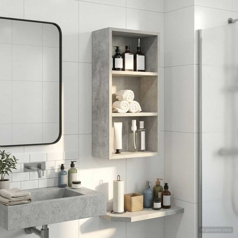 vidaXL Badrumsväggskåp BetongGrå 30 x 16 x 62,5 cm Konstruerat trä