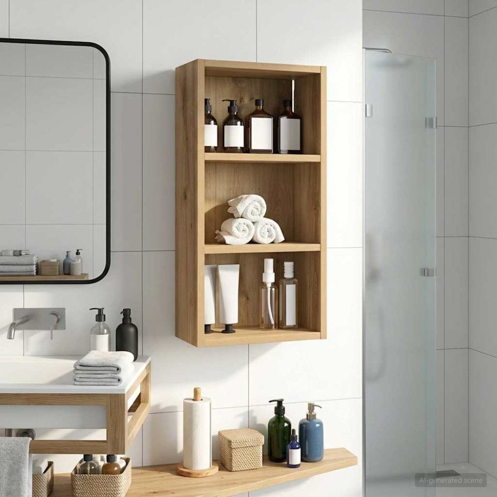 vidaXL Badrumsväggskåp Artisan Ek 30 x 16 x 62,5 cm Konstruerat trä