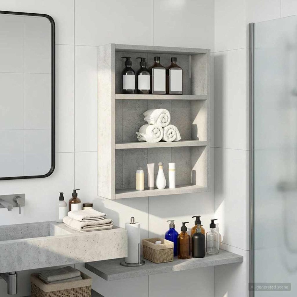 vidaXL Badrumsväggskåp BetongGrå 40 x 10 x 50 cm Konstruerat trä