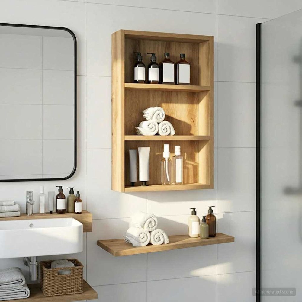 vidaXL Badrumsväggskåp Artisan Ek 40 x 10 x 60,5 cm Konstruerat trä