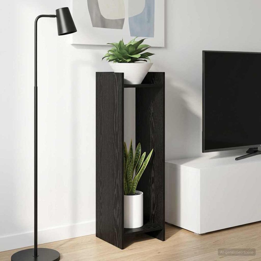 vidaXL Växtställ 2 pcs Svart Ek 30 x 30 x 100 cm Konstruerat trä