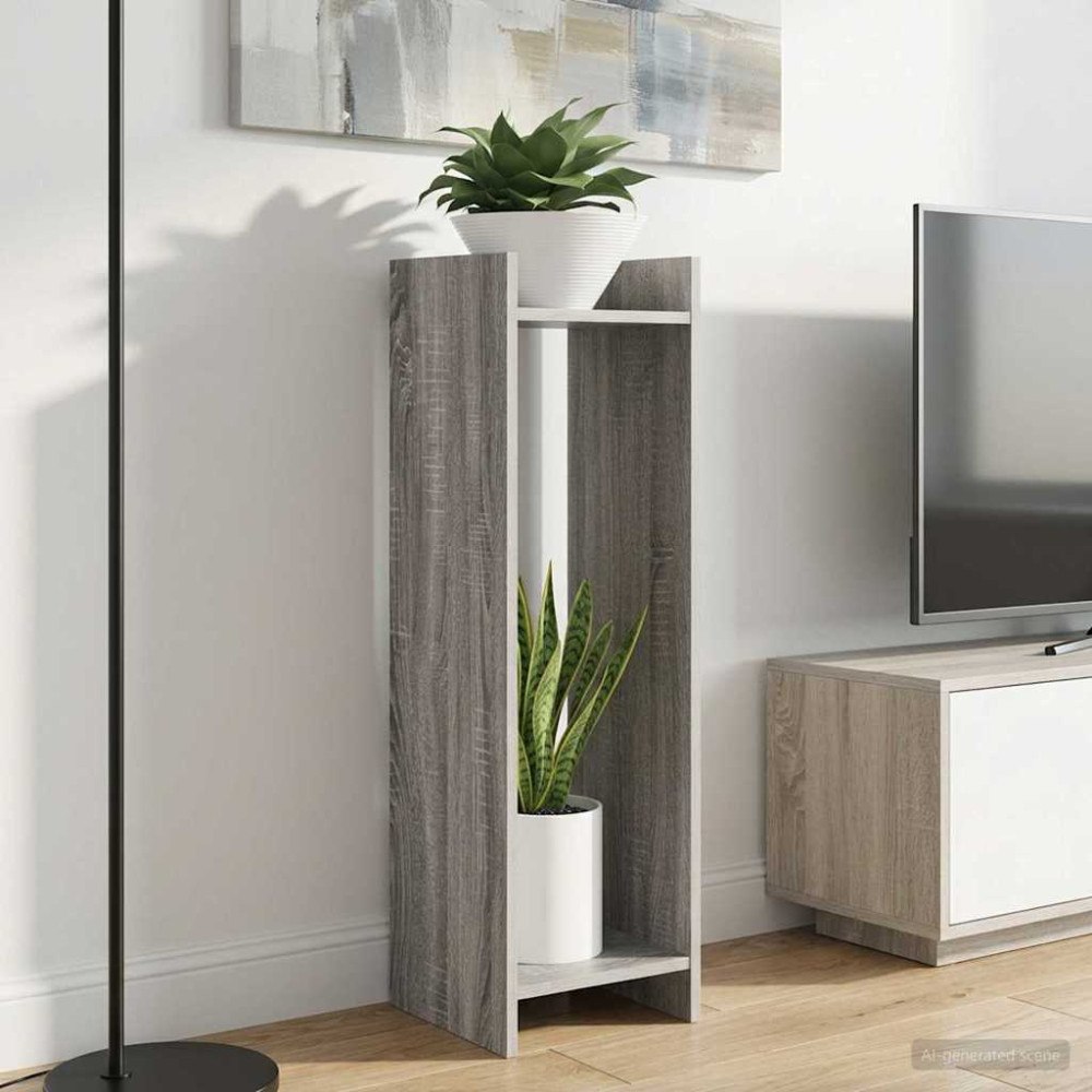 vidaXL Växtställ med hylla Grå Sonoma 30 x 30 x 100 cm Konstruerat trä