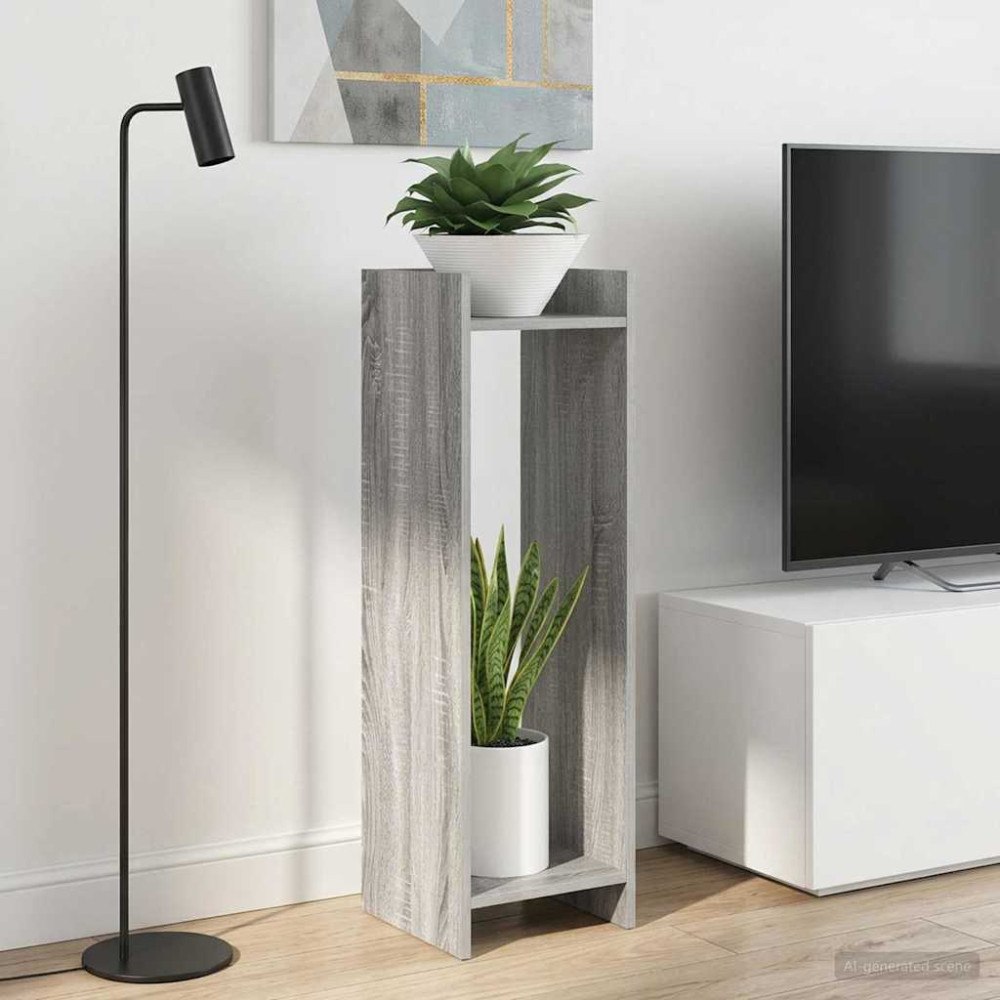 vidaXL Växtställ 2 pcs Grå Sonoma 30 x 30 x 100 cm Konstruerat trä