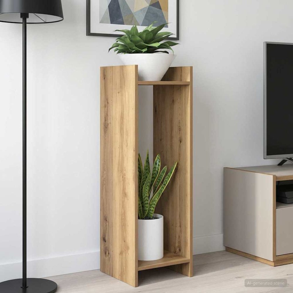 vidaXL Växtställ med hylla Artisan Ek 30 x 30 x 100 cm Konstruerat trä