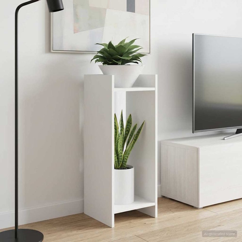 vidaXL Växtställ med hylla 2 pcs Vit 30 x 30 x 80 cm Konstruerat trä