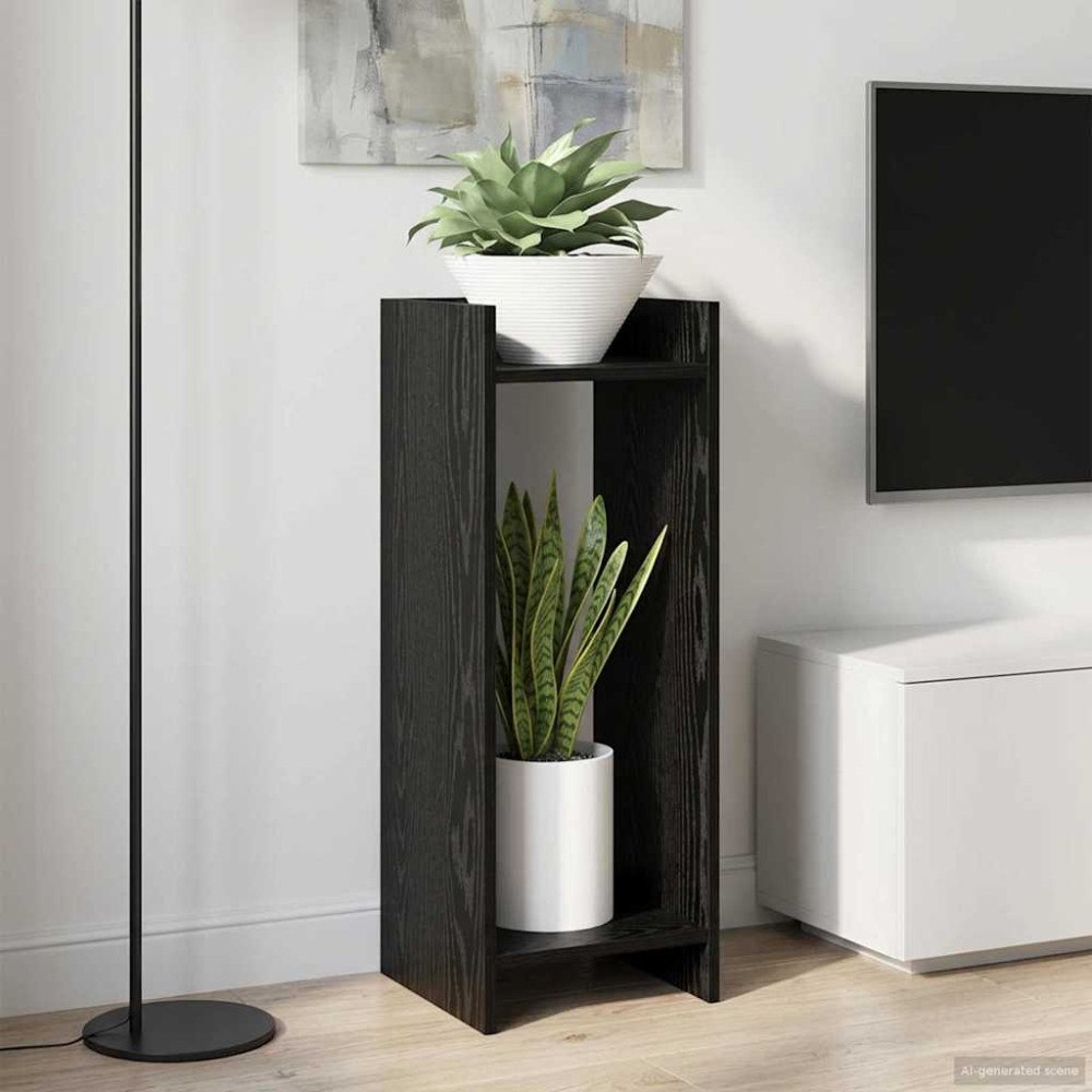 vidaXL Växtställ 2 pcs Svart Ek 30 x 30 x 80 cm Konstruerat trä