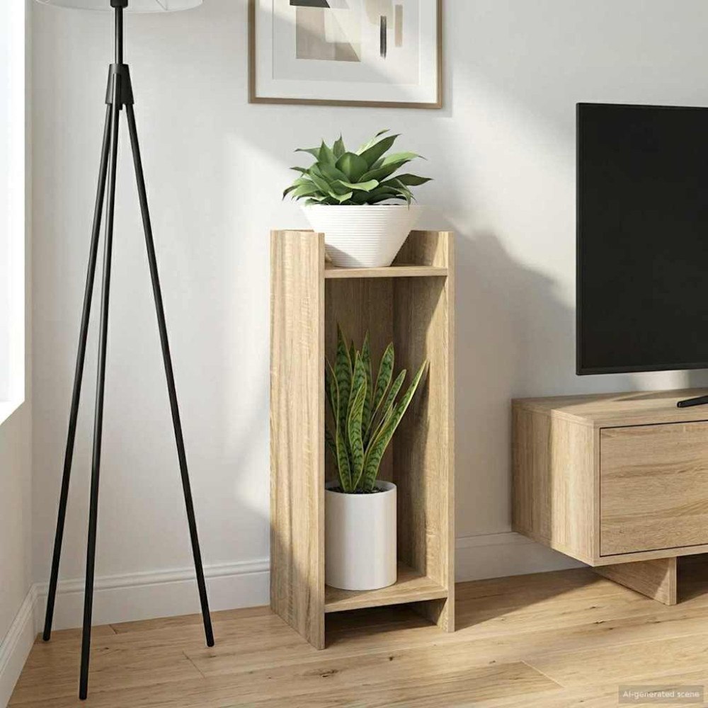 vidaXL Växtställ med hylla Sonoma-ek 30 x 30 x 80 cm Konstruerat trä