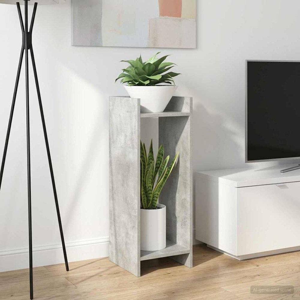 vidaXL Växtställ med hylla BetongGrå 30 x 30 x 80 cm Konstruerat trä