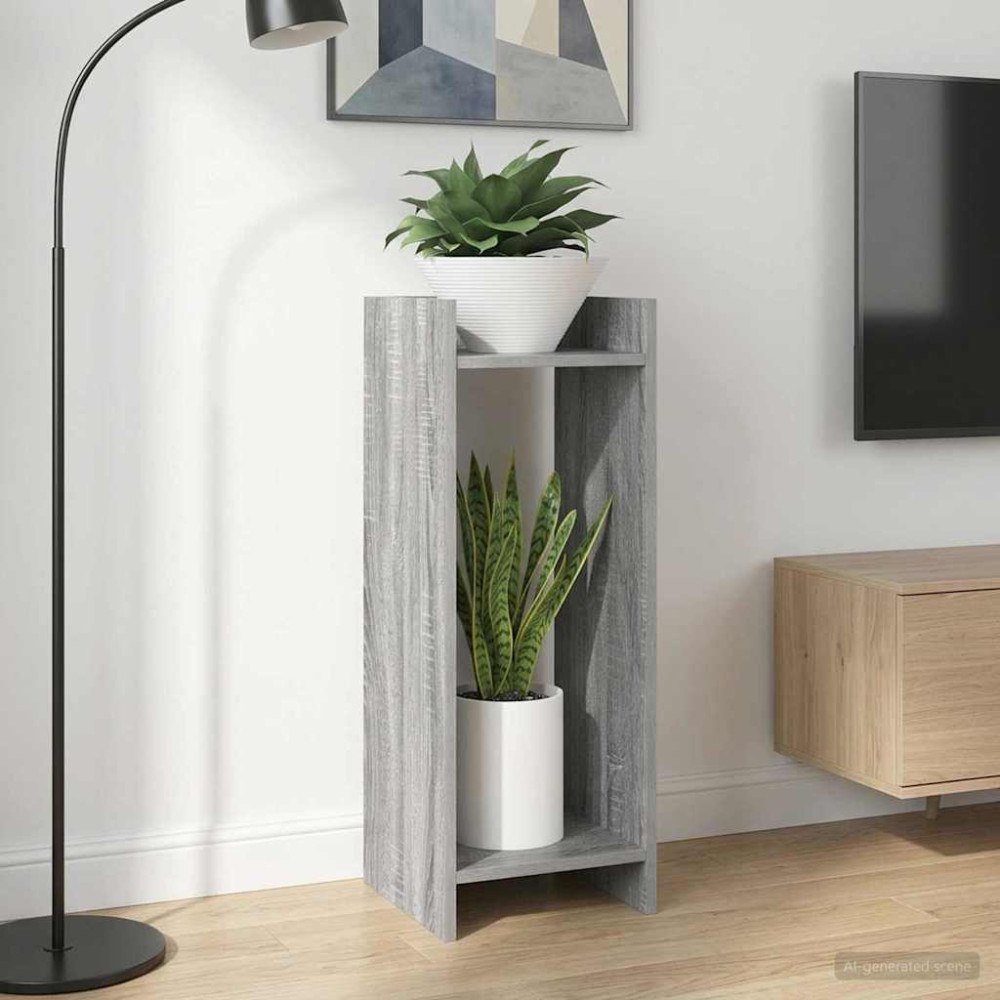 vidaXL Växtställ 2 pcs Grå Sonoma 30 x 30 x 80 cm Konstruerat trä