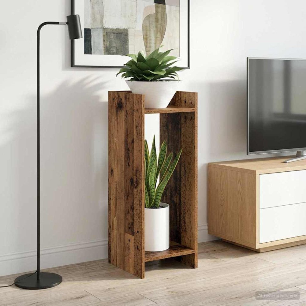 vidaXL Växtställ 2 pcs Gammalt trä 30 x 30 x 80 cm Konstruerat trä