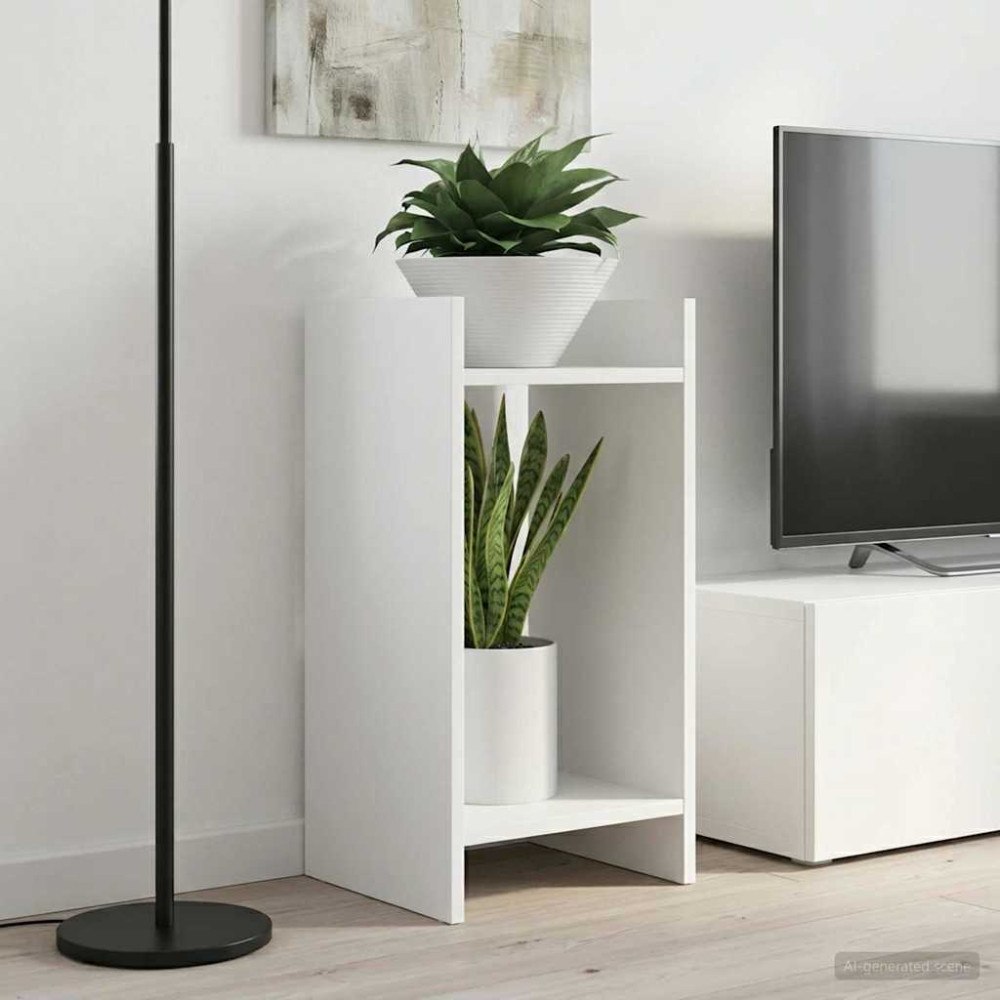 vidaXL Växtställ med hylla 2 pcs Vit 30 x 30 x 60 cm Konstruerat trä