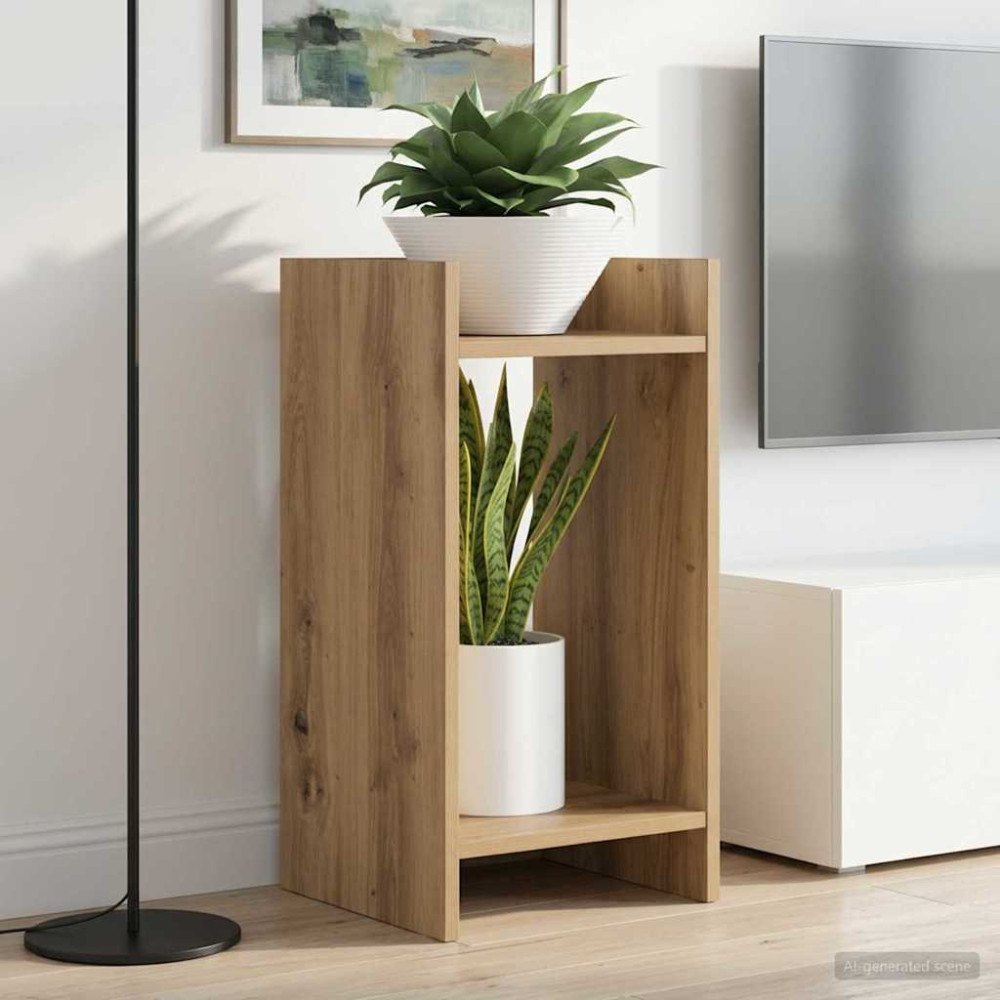 vidaXL Växtställ med hylla Artisan Ek 30 x 30 x 60 cm Konstruerat trä