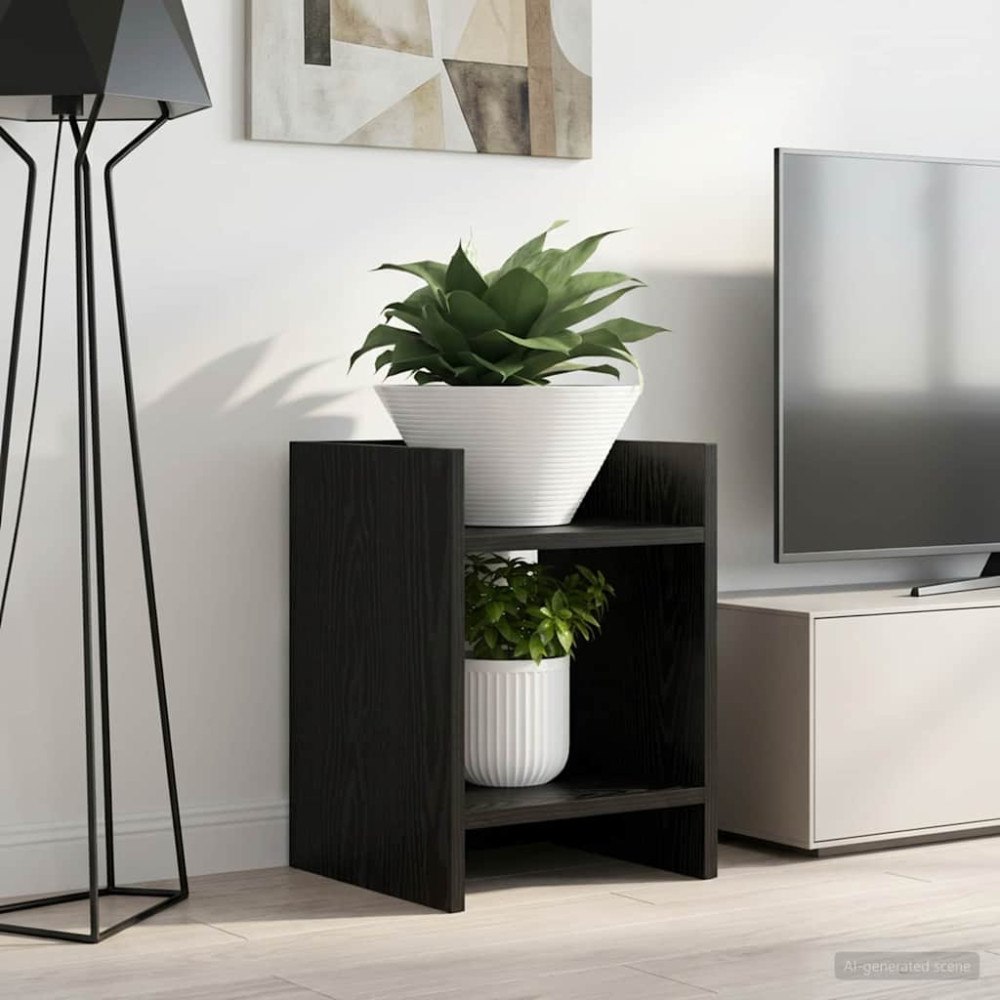 vidaXL Växtställ 2 pcs Svart Ek 30 x 30 x 40 cm Konstruerat trä