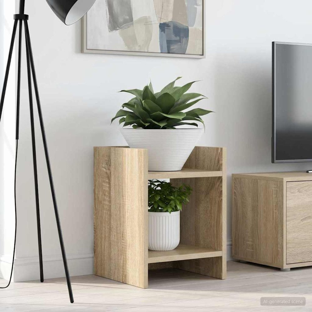 vidaXL Växtställ med hylla Sonoma-ek 30 x 30 x 40 cm Konstruerat trä