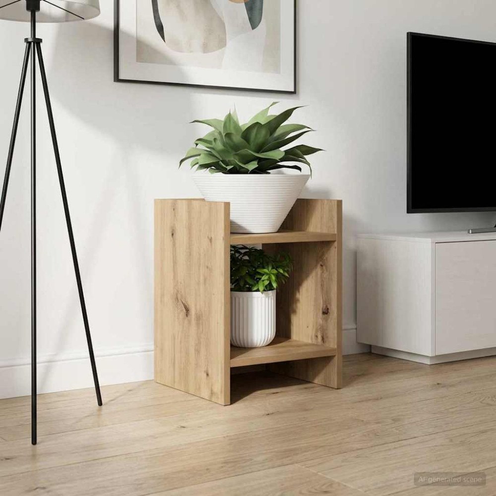 vidaXL Växtställ med hylla Artisan Ek 30 x 30 x 40 cm Konstruerat trä